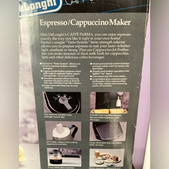 DeLonghi Caffe Parma Espresso/Cappuccino Maker Model BAR-6 New in Box